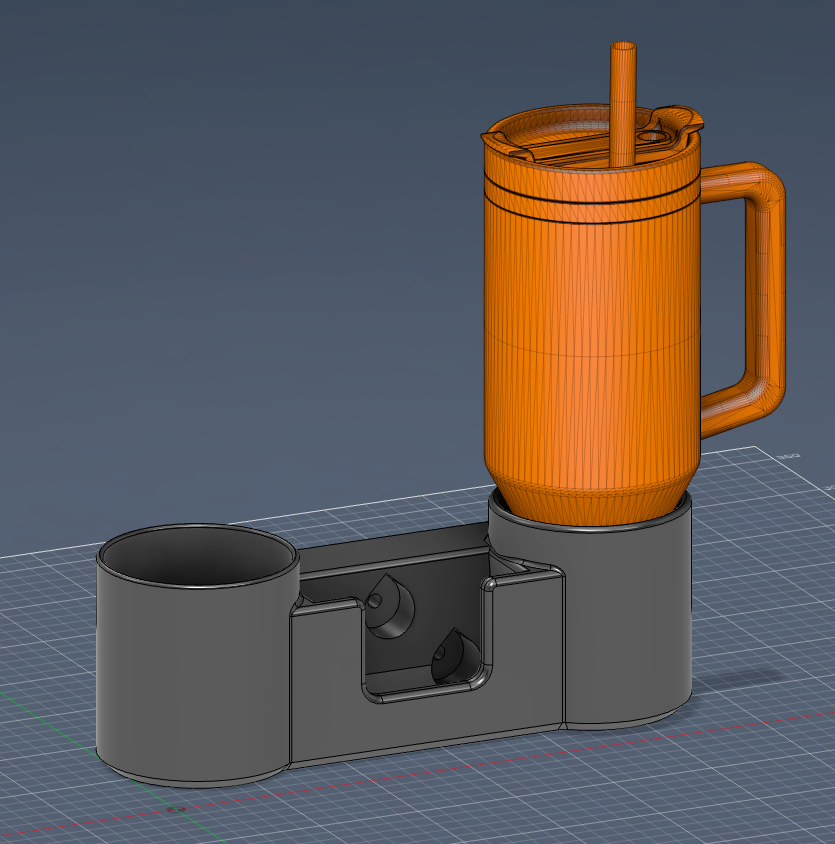 Vertical Surface Twin Cup and Phone Slot