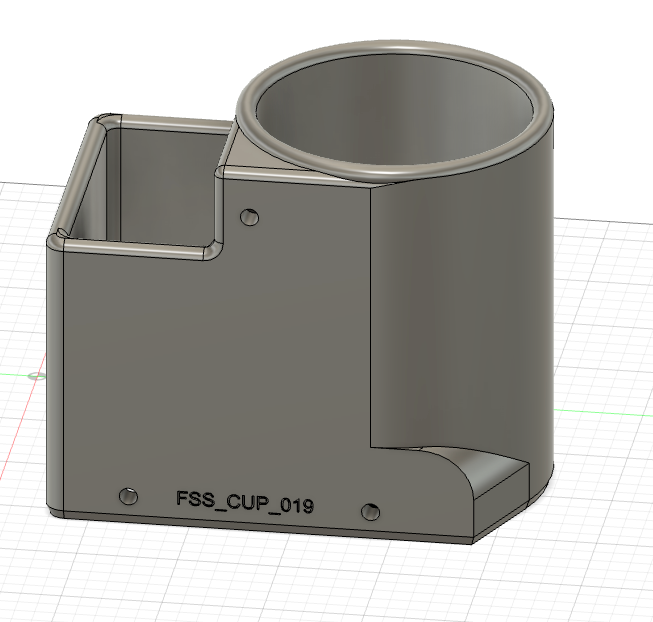 Inner Fender Mounted 5 and 3/8 Drink Holder With Bin