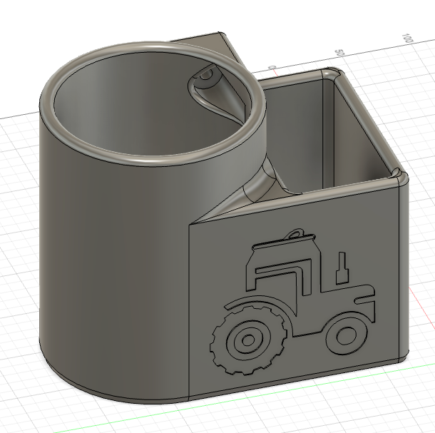 Inner Fender Mounted 5 and 3/8 Drink Holder With Bin